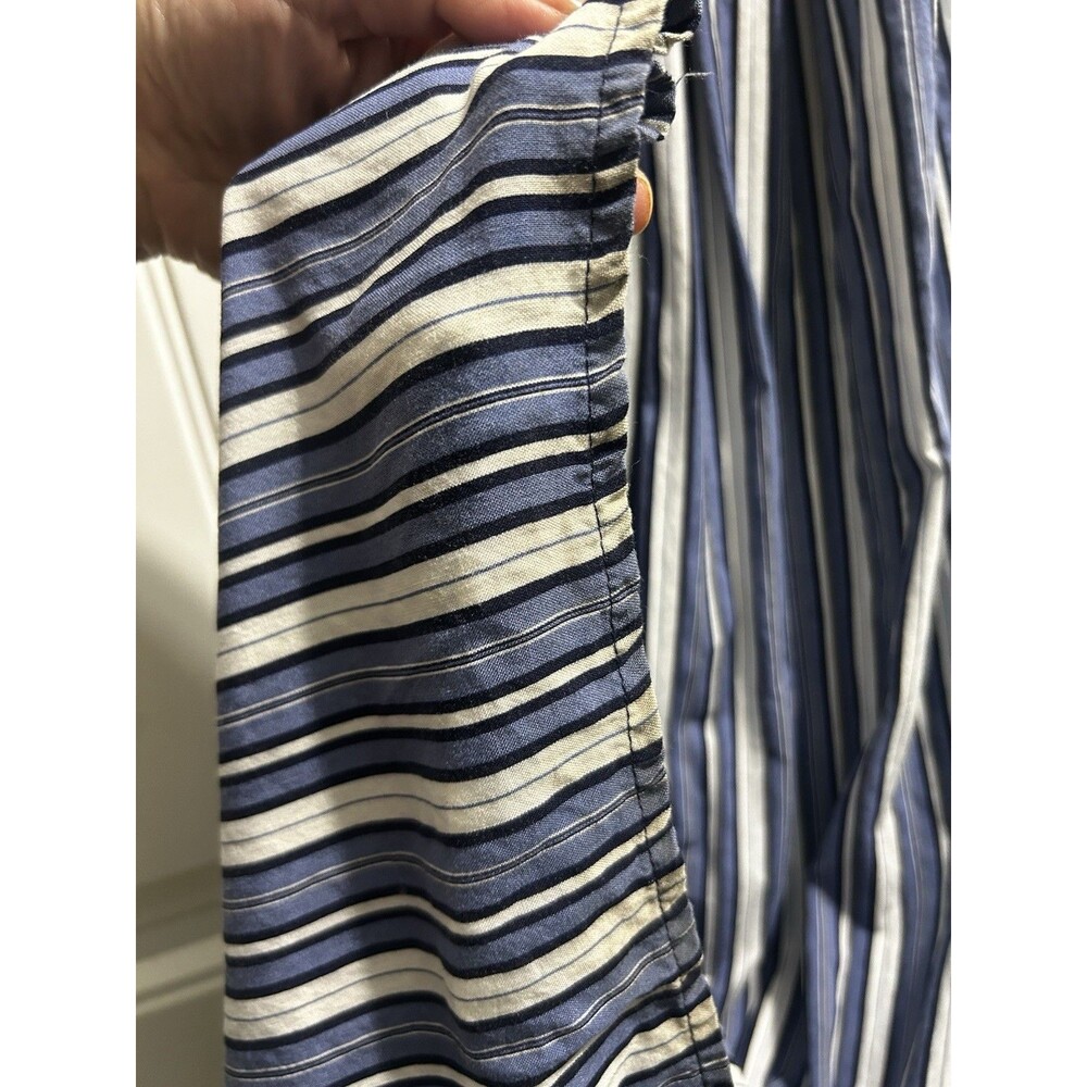For Justify XL Blue White Stripe Smocked Wide Leg Off Shoulder Jumpsuit Romper - Picture 11 of 13